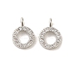 Initial Letter Brass Micro Pave Cubic Zirconia Pendants ZIRC-F008-O-1
