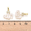 Brass Micro Pave Cubic Zirconia Enamel Pendants X-KK-L231-06G-02-3