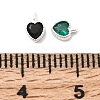 925 Sterling Silver Micro Pave Cubic Zirconia Heart Charms STER-K188-08S-3
