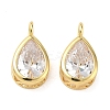 Brass Pave Clear Cubic Zirconia Pendants CU-CBA42CA-04D-G-1
