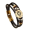 Braided Cowhide Cord Multi-Strand Bracelets PW-WG49322-02-1