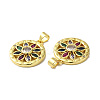 Rack Plating Brass Pave Cubic Zirconia Pendants KK-O142-40G-2
