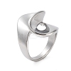 Ion Plating(IP) 304 Stainless Steel Rings for Women RJEW-K270-03B-P-1