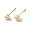 Brass Studs Earrings Finding KK-K383-03B-G-1