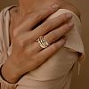 Brass Micro Pave Cubic Zirconia Finger Rings FS-WG6545E-36-1
