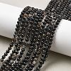 Natural Black Tourmaline Beads Strands X-G-Q031-A01-4mm-1