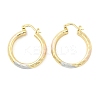 Brass Two Tone Hoop Earrings EJEW-B117-06D-M-4