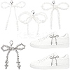 4 Pairs 4 Styles Plastic Imitation Pearl Bowknot Shoe Charms DIY-CP0012-08-1