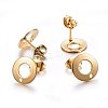 Ion Plating(IP) 304 Stainless Steel Stud Earring Findings X-STAS-H472-01G-1