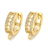 Rack Plating Brass Micro Pave Cubic Zirconia Hoop Earring Findings EJEW-C102-21A-G-1