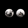 Floral Printed Porcelain Beads PORC-Q200-8mm-1-3