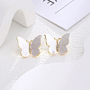 Butterfly Brass Micro Pave Clear Cubic Zirconia Stud Earrings EJEW-K308-01G-1