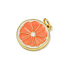 Brass Enamel Pendants KK-H072-14G-02-2