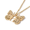 Initial Letter with Butterfly Pendant Necklace LS-NJEW-C026-01G-H-3