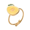 Adjustable 304 Stainless Steel Enamel Cuff Rings for Women RJEW-B152-01G-03-5
