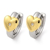 Brass Micro Pave Clear Cubic Zirconia Hoop Earrings EJEW-H158-19B-GP-4