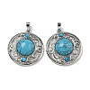 Synthetic Blue Turquoise Pendants G-Q158-03S-1