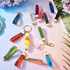 11Pcs 11 Colors Alloy Rhinestone Keychain Findings FIND-BT0001-38B-8