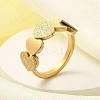 Textured Heart 304 Stainless Steel Finger Ring for Women RJEW-L126-15B-G-1