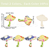 20Pcs 2 Styles Printed Wooden Pendants WOOD-SC0001-65-2