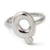 Initials Brass Open Cuff Ring for Women RJEW-N046-02Q-P-2