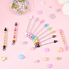 32Pcs 8 Colors Plastic Beadable Keychain Bar for Jewelry Making DIY Crafts AJEW-CP0006-90-3
