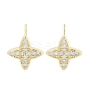 Brass Micro Pave Clear Cubic Zirconia Studs Earring for Women EJEW-S217-F02-1