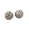 Rack Plating Brass Micro Pave Clear Cubic Zirconia Beads KK-H508-20P-1