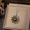 Alloy with Tiger Eye Flower Pendant Necklaces for Women FS-WGB1948-01-2