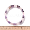 Rectangle Natural Amethyst & Rose Quartz  Beads Stretch Bracelets for Women Men BJEW-Z149-01E-5