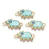 Alloy Enamel Elephant Connector Charms ENAM-A139-07G-05-3