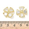 Brass Micro Pave Clear Cubic Zirconia Pendants KK-P342-12G-3