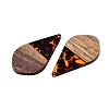 Transparent Resin and Walnut Wood Pendants RESI-T057-06D-3