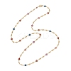 304 Stainless Steel Enamel Colorful Heart Link Chain Necklaces for Women NJEW-JN05899-4