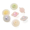 Transparent UV Plating Rainbow Iridescent Acrylic Beads OACR-P015-08-1