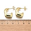 Brass Micro Pave Clear Cubic Zirconia Stud Earrings for Women EJEW-U056-01B-G-5