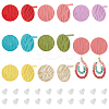   14Pcs 7 Color Iron Flat Round Stud Earrings for Women IFIN-PH0002-01-1
