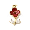 Brass Pave Clear Cubic Zirconia Pendants KK-G554-05G-03-1