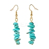 Synthetic Turquoise Chip Beaded Dangle Earrings EJEW-JE04788-07-3