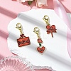 Valentine's Day Envelope Heart Alloy Enamel Pendant Decorations HJEW-JM02897-1