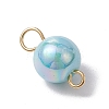 AB Color Plated Opaque Acrylic Round Connector Charms PALLOY-JF03543-01-4