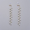 Electroplate Glass Beads Dangle Stud Earrings EJEW-JE03820-2
