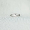 2Pcs Heart 925 Sterling Silver Micro Pave Clear Cubic Zirconia Finger Rings for Women FS-WG4005F-06-2