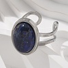 Oval Natural Gemstone Finger Rings RJEW-M062-02P-18-8