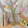 5Pcs 5 Colors Woolen Yarn Artificial Tulip Flower AJEW-FG0004-63-3