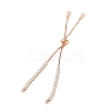 Brass Pave Clear Cubic Zirconia Square Slider Bracelet Making BJEW-U005-02G-2