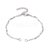 304 Stainless Steel Faceted Bar Link Chain Bracelet Makings AJEW-JB01184-02-1