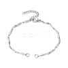 Tarnish Resistant 304 Stainless Steel Faceted Bar Link Chain Bracelet Makings AJEW-JB01184-02-1