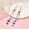 Chakra Theme Natural & Synthetic Mixed Gemstone Chip Beaded Tassel Earrings EJEW-JE05452-01-2