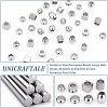 48Pcs 8 Style 304 & 201 & 303 Stainless Steel European Beads STAS-UN0040-02-4